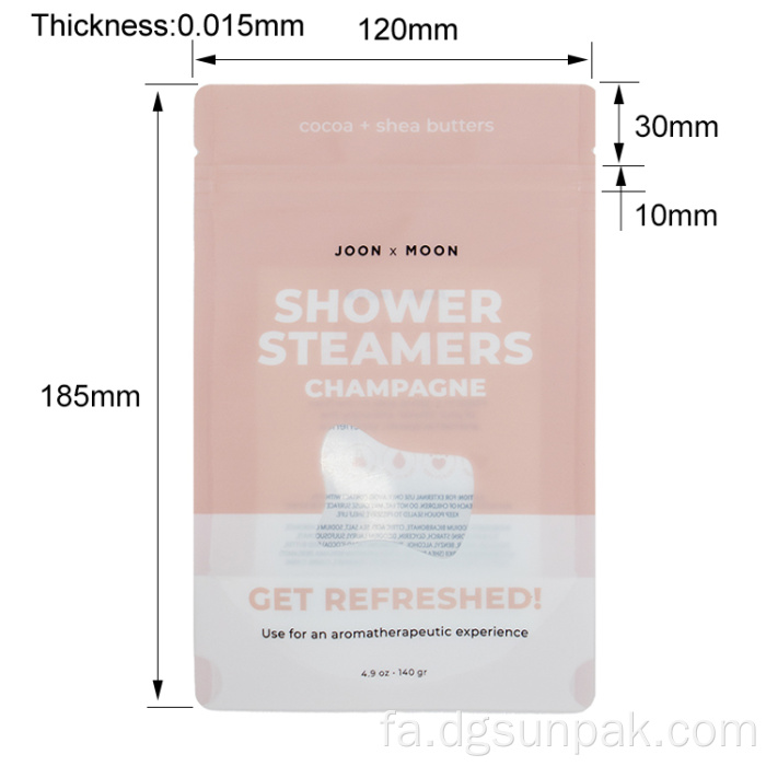 کیسه زیپ دار بسته بندی پلاستیکی ایستاده مایل مایل